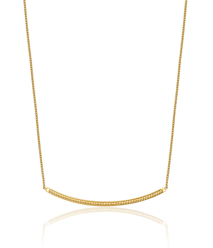 14K Solid Yellow Gold Bar Chain Necklace