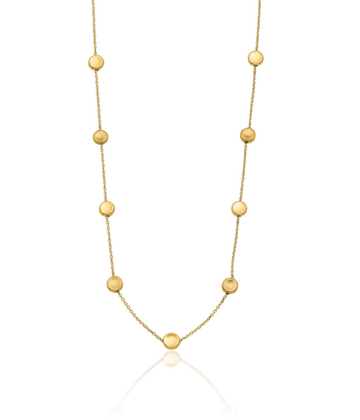 14K Solid Yellow Gold Bead Ball Chain Necklace