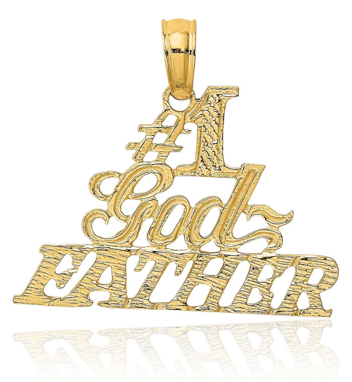 14K Solid Yellow Gold Best Godfather Necklace Chain Pendant Charm
