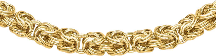 14K Solid Yellow Gold Byzantine Link Chain Necklace