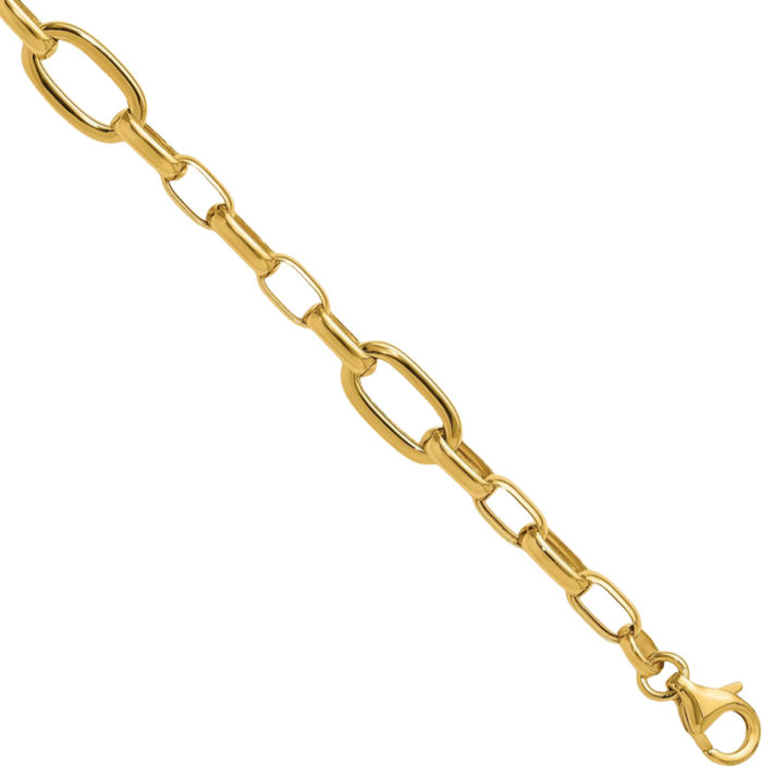 14K Solid Yellow Gold Cable Rolo Link Chain Necklace