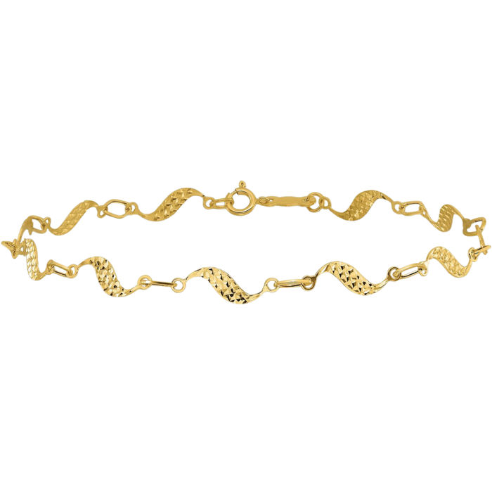 14K Solid Yellow Gold Chain Bracelet