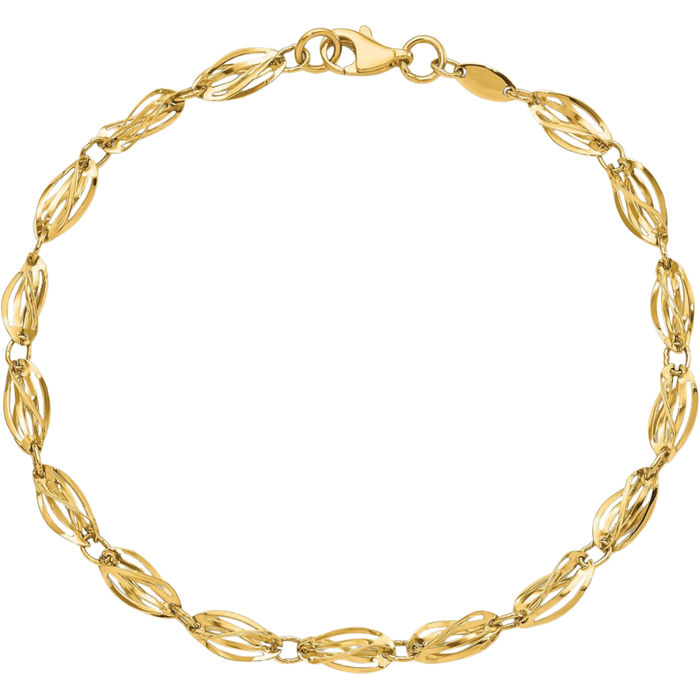 14K Solid Yellow Gold Chain Bracelet