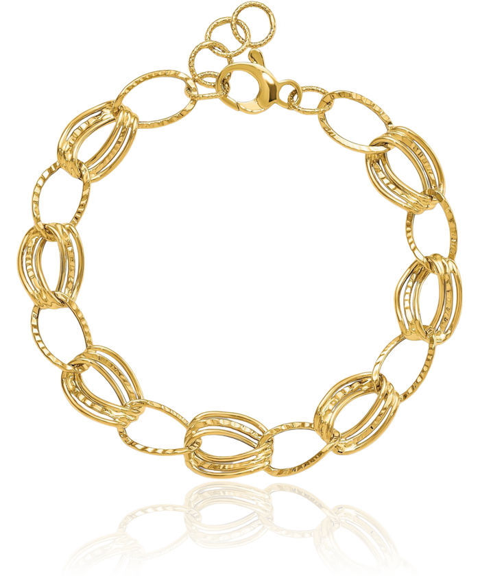 14K Solid Yellow Gold Chain Bracelet