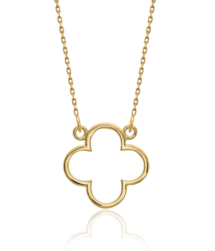 14K Solid Yellow Gold Chain Geometric Necklace