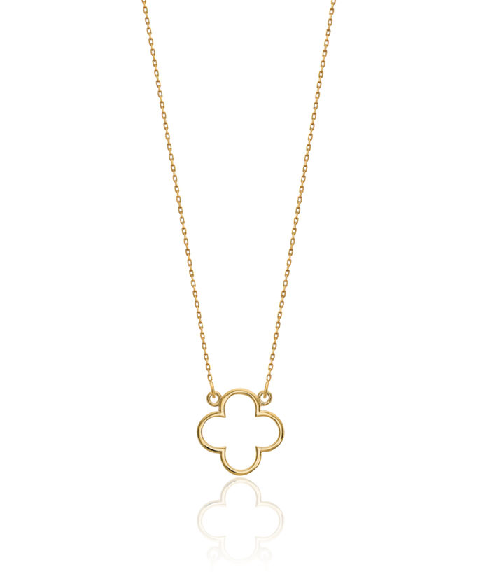 14K Solid Yellow Gold Chain Geometric Necklace