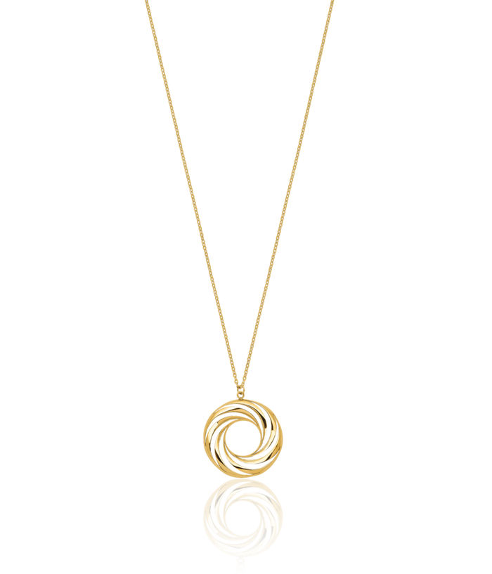 14K Solid Yellow Gold Chain Geometric Necklace