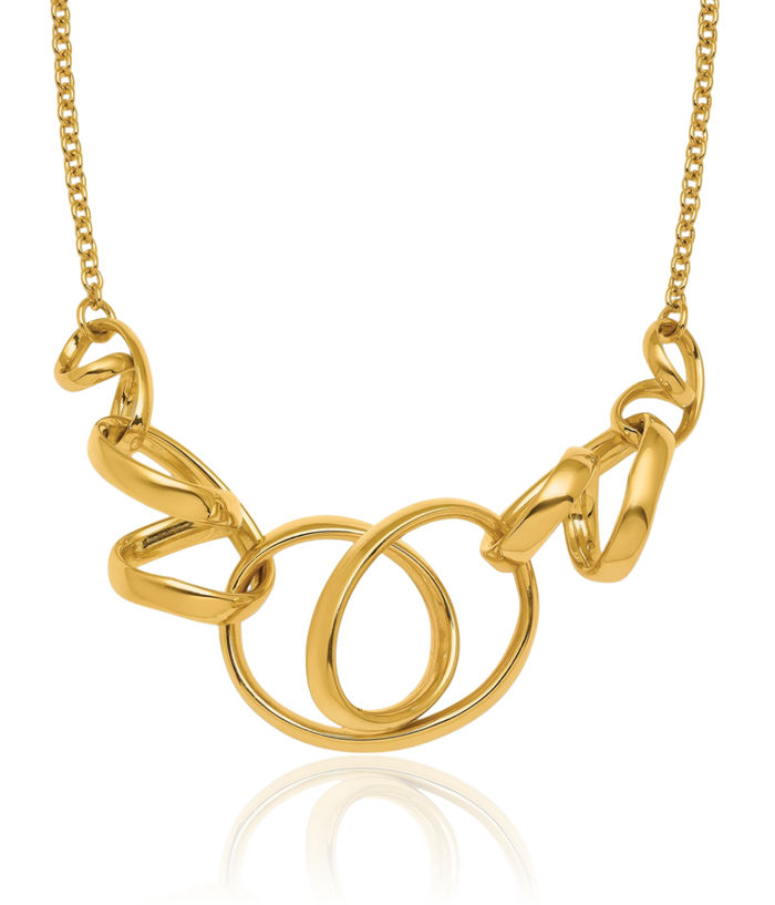 14K Solid Yellow Gold Contemporary Necklace Chain