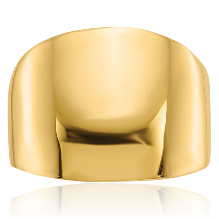 10K Solid Yellow Gold Chunky Dome Statement Ring