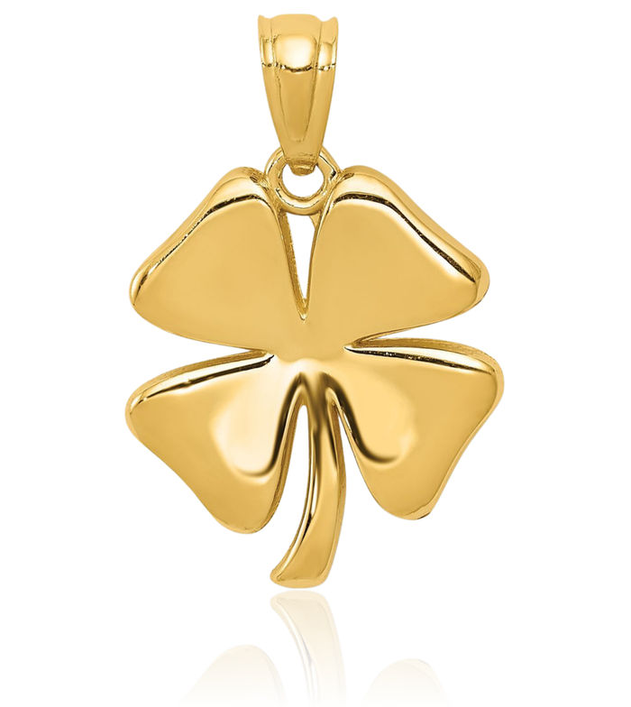 14K Yellow Gold 4 Leaf Clover Necklace