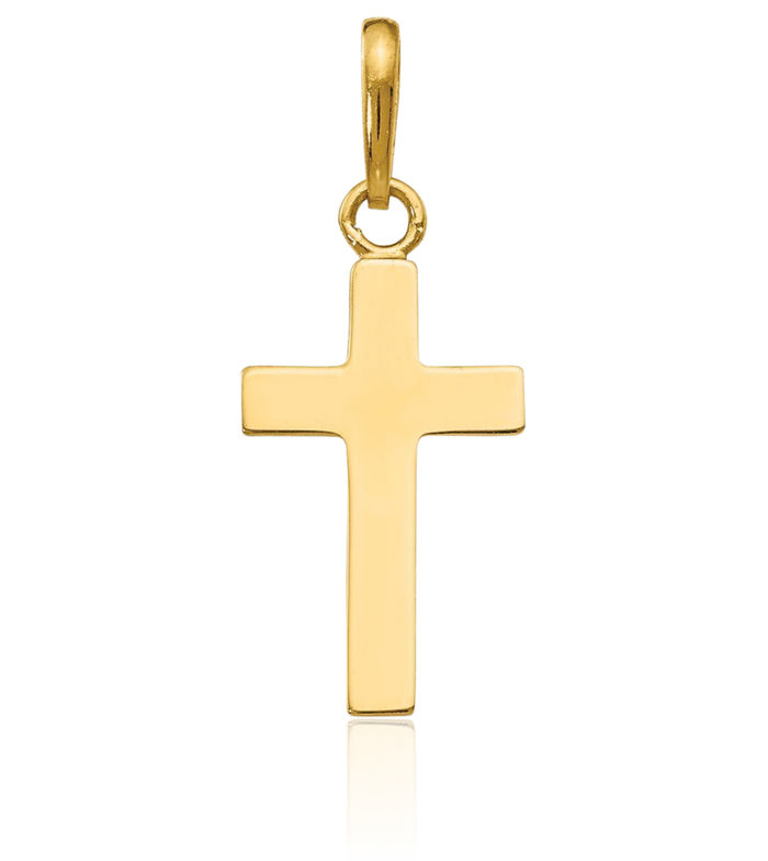 14K Solid Yellow Gold Holy Cross Necklace Religious Chain Pendant Jesus Christ Charm