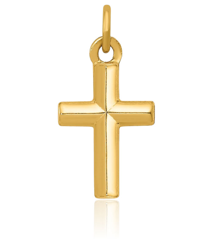 14K Solid Yellow Gold Latin Mexican Holy Cross Necklace Religious Chain Pendant Jesus Christ Charm
