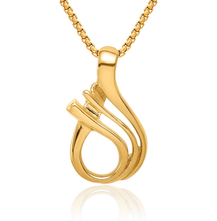 14K Solid Yellow Gold Cubetto Omega Snake 6mm Reversible Slide Necklace Chain Pendant Charm