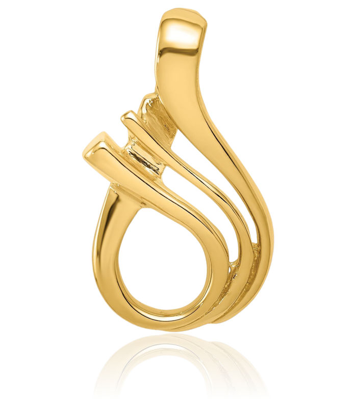 14K Solid Yellow Gold Cubetto Omega Snake 6mm Reversible Slide Necklace Chain Pendant Charm