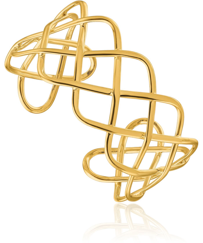 14K Solid Yellow Gold Cuff Bracelet