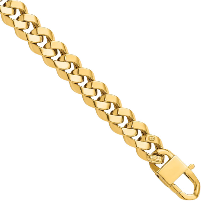 14K Solid Yellow Gold Curb Link Chain Bracelet