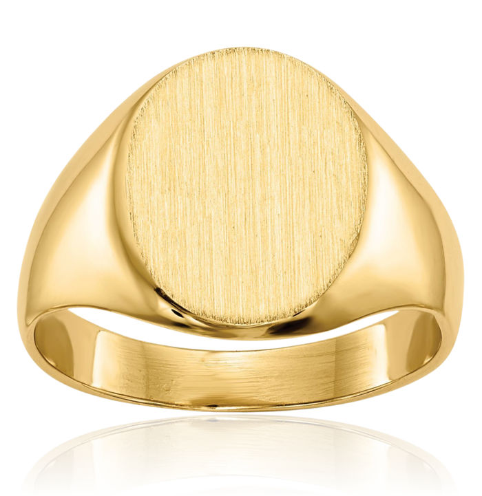 14K Solid Yellow Gold Custom Engraved Signet Ring Handmade Personalized Monogram Initial Letter Band