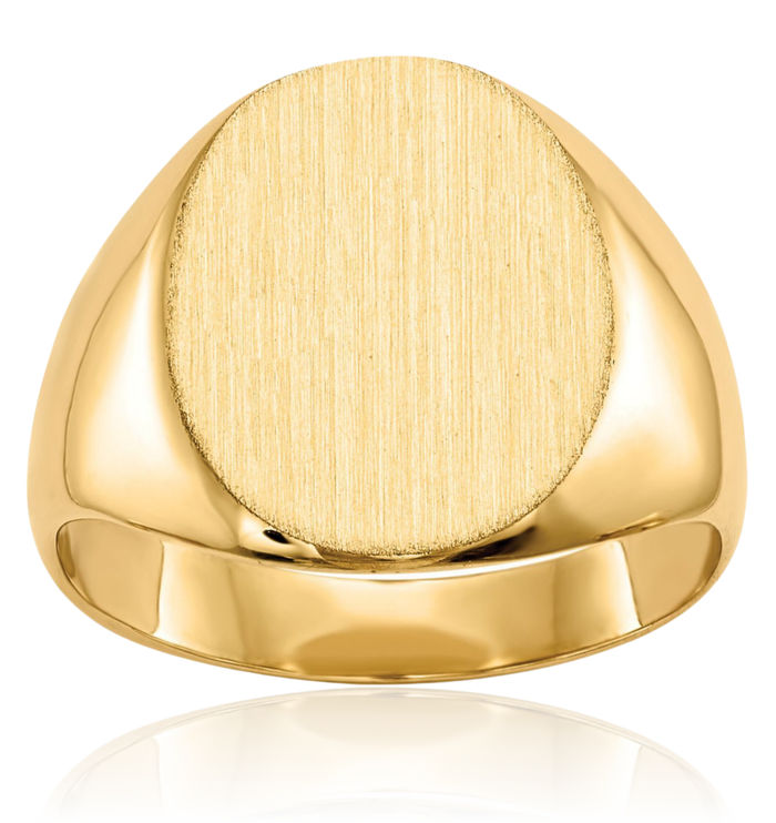 14K Yellow Gold 13 X12mm Signet Ring