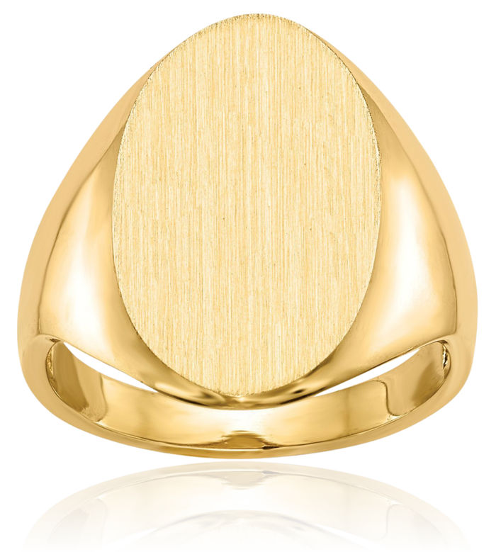 14K Solid Yellow Gold Custom Engraved Signet Ring Handmade Personalized Monogram Initial Letter Band