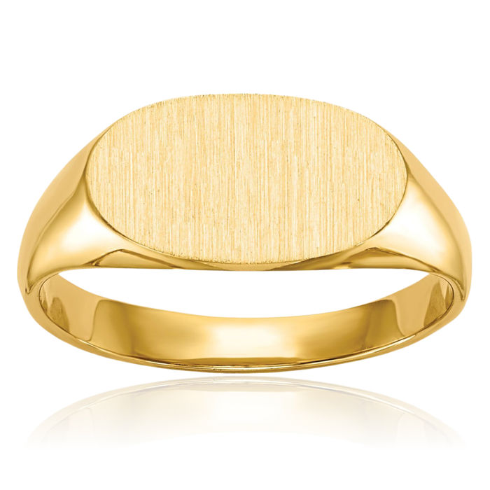 14K Solid Yellow Gold Custom Engraved Signet Ring Handmade Personalized Monogram Initial Letter Band