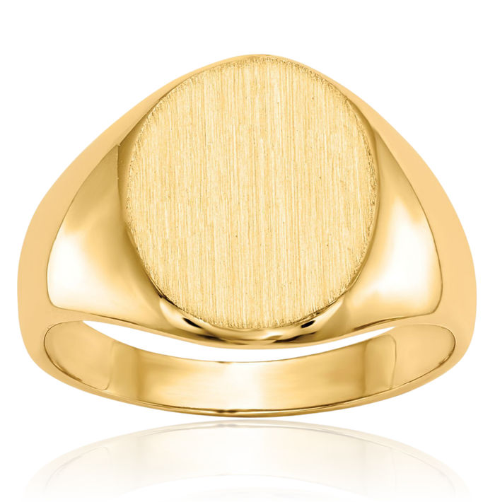 10K Solid Yellow Gold Custom Engraved Signet Ring Handmade Personalized Monogram Initial Letter Band