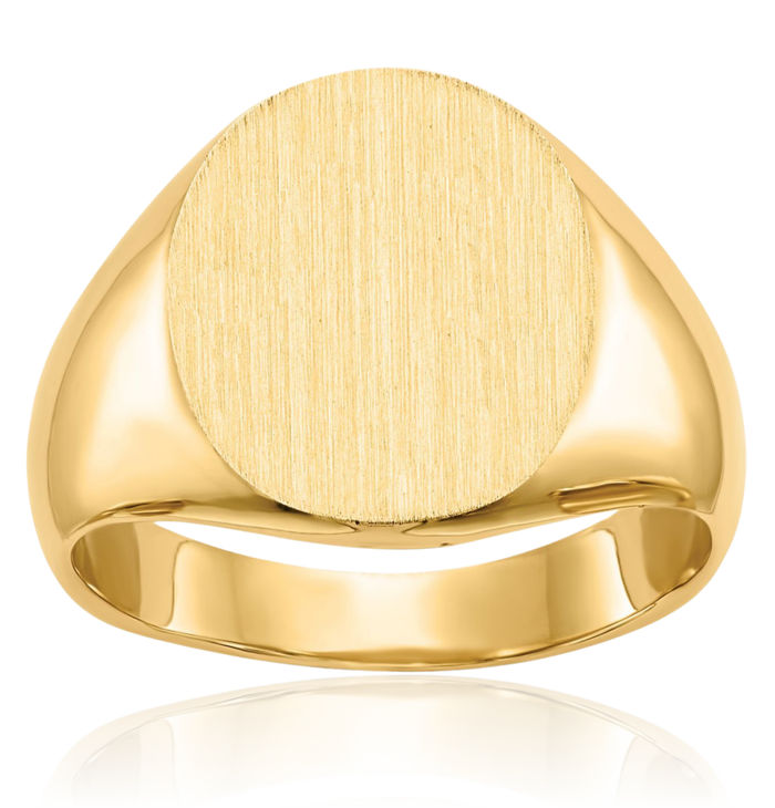 14K Solid Yellow Gold Custom Engraved Signet Ring Handmade Personalized Monogram Initial Letter Band
