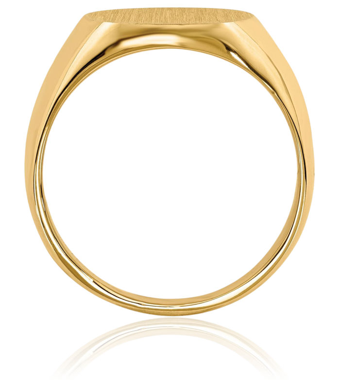 14K Solid Yellow Gold Custom Engraved Signet Ring Handmade Personalized Monogram Initial Letter Band