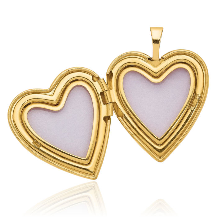14K Solid Yellow Gold Diamond Holy Cross Heart Personalized Photo Locket Necklace Religious Chain Pendant Jesus Christ Charm