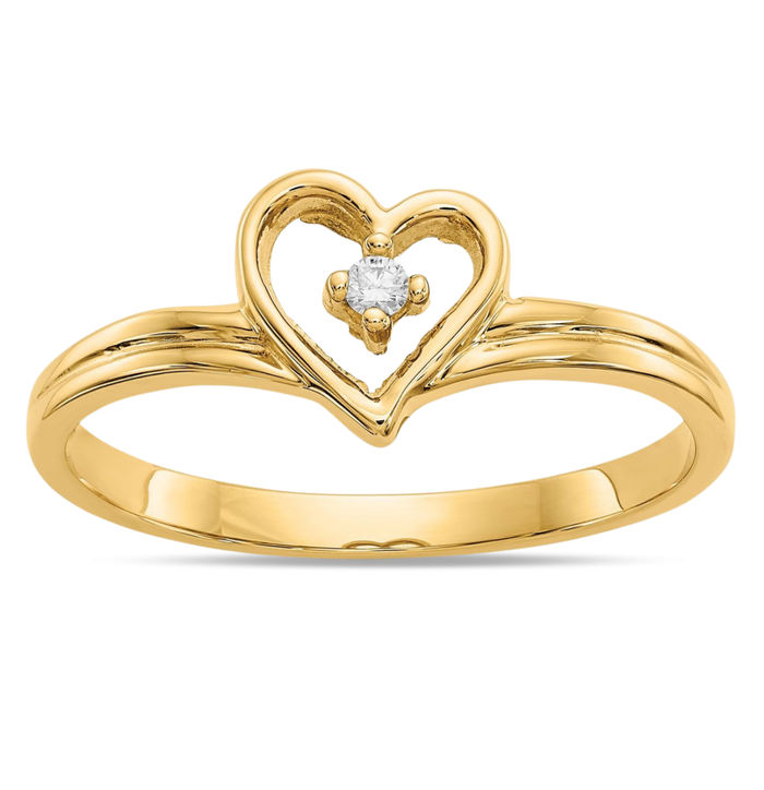 14k Real Solid Yellow Gold Double Heart Ring, 14k Solid Gold Women Heart Ring, Heart Symbol shops Gemstone Gold Ring for Women, Gift