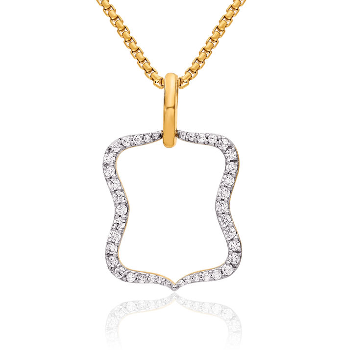 14K Solid Yellow Gold Diamond Necklace Chain Pendant Charm