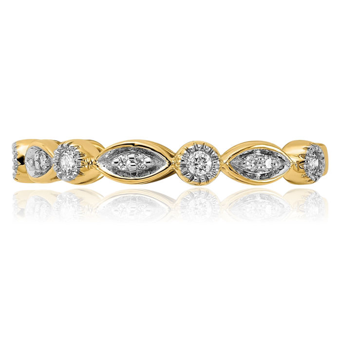 14K Solid Yellow Gold Diamond Ring