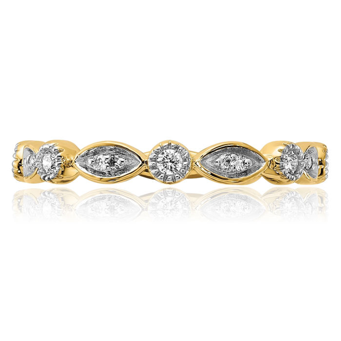 14K Solid Yellow Gold Diamond Ring