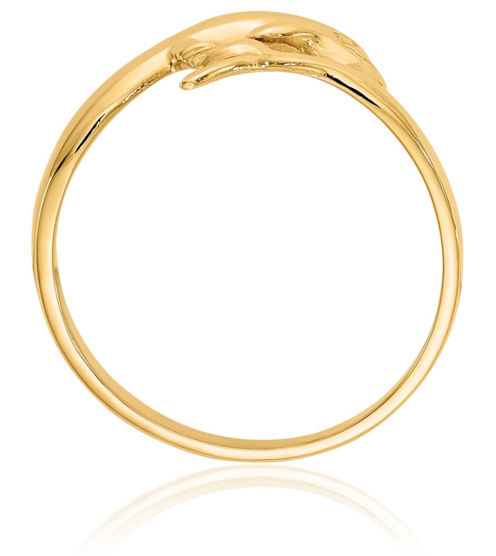 14K Solid Yellow Gold Sea Dolphin Ocean Fish Beach Nautical Ring