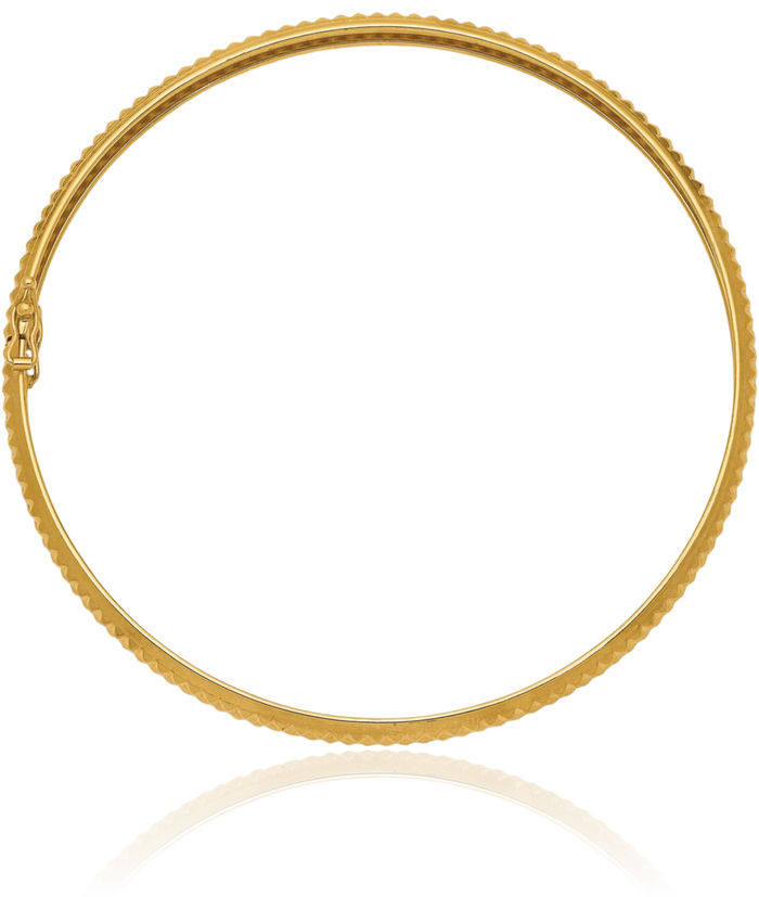 14K Solid Yellow Gold Flexible Bangle Bracelet