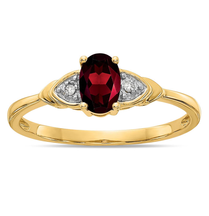 Solid gold garnet ring | 3mm natural garnet gem | Garnet solitaire ring | Super thin 14K 10K gold ring orders | Garnet band | January birthstone