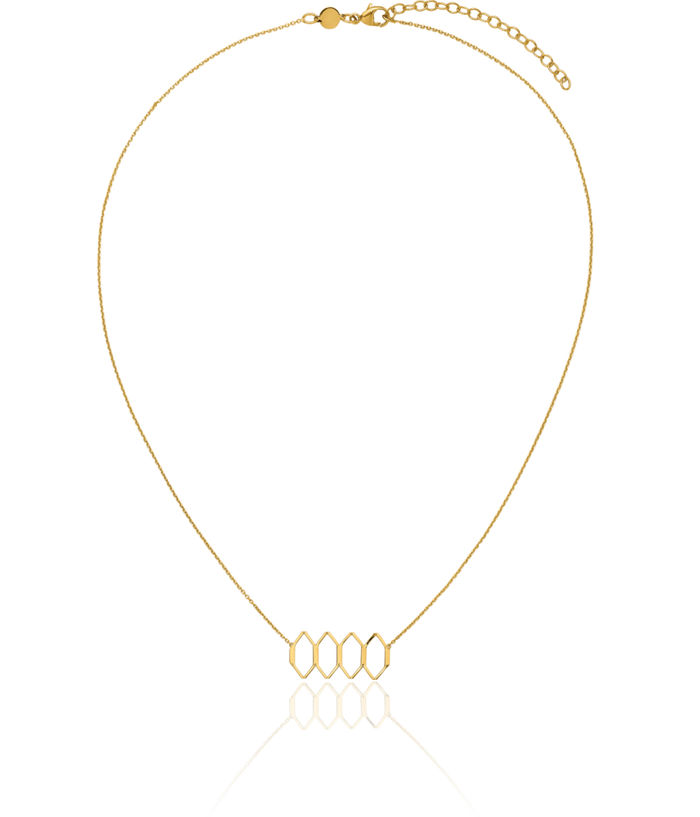 14K Solid Yellow Gold Geometric Necklace Chain