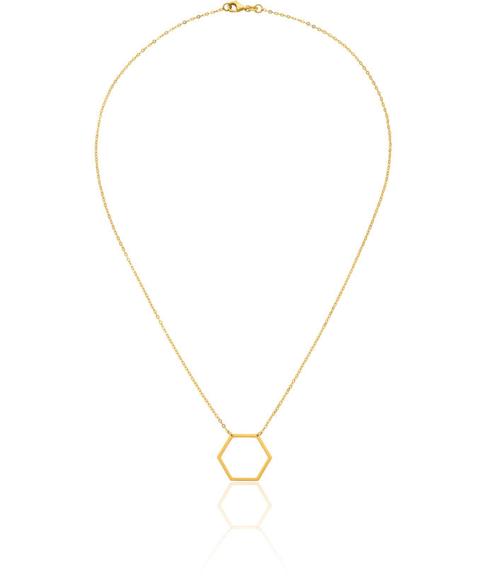 14K Solid Yellow Gold Geometric Necklace Chain