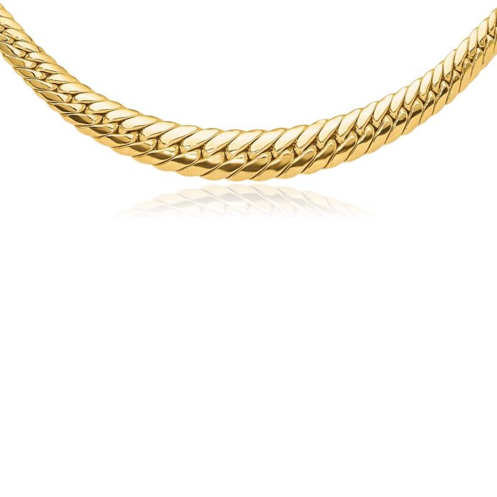 14K Solid Yellow Gold Graduated Link Chain Necklace