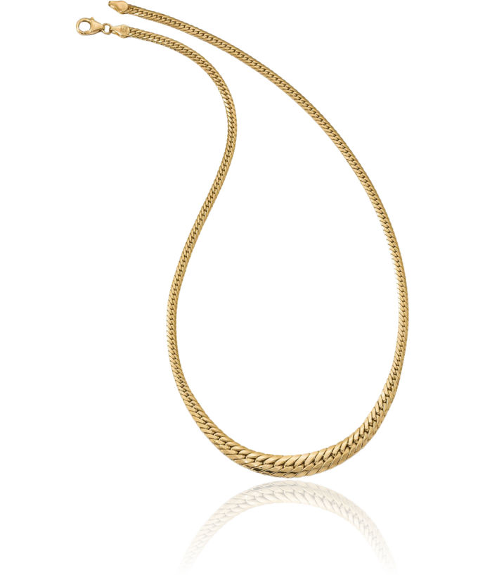 14K Solid Yellow Gold Graduated Link Chain Necklace