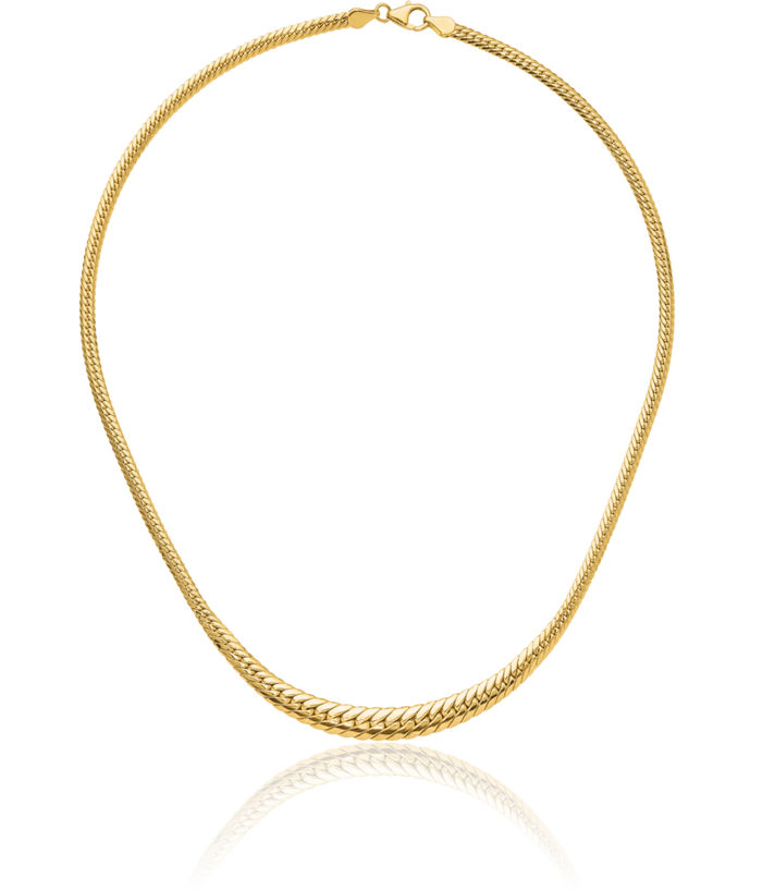 14K Solid Yellow Gold Graduated Link Chain Necklace