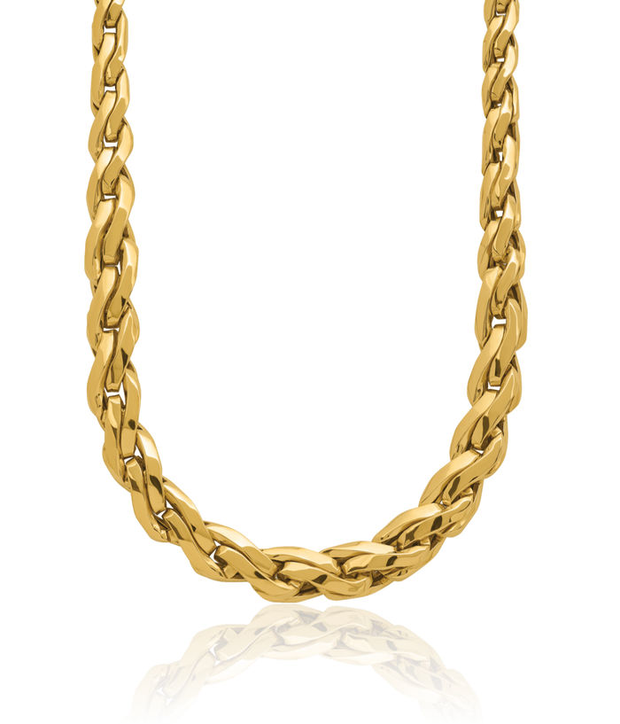 14K Solid Yellow Gold Graduated Link Chain Necklace