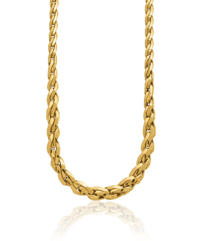 14K Solid Yellow Gold Graduated Link Chain Necklace