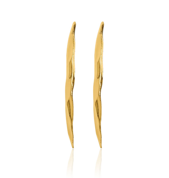14K Solid Yellow Gold Hammered Disc Earring Jackets for Studs