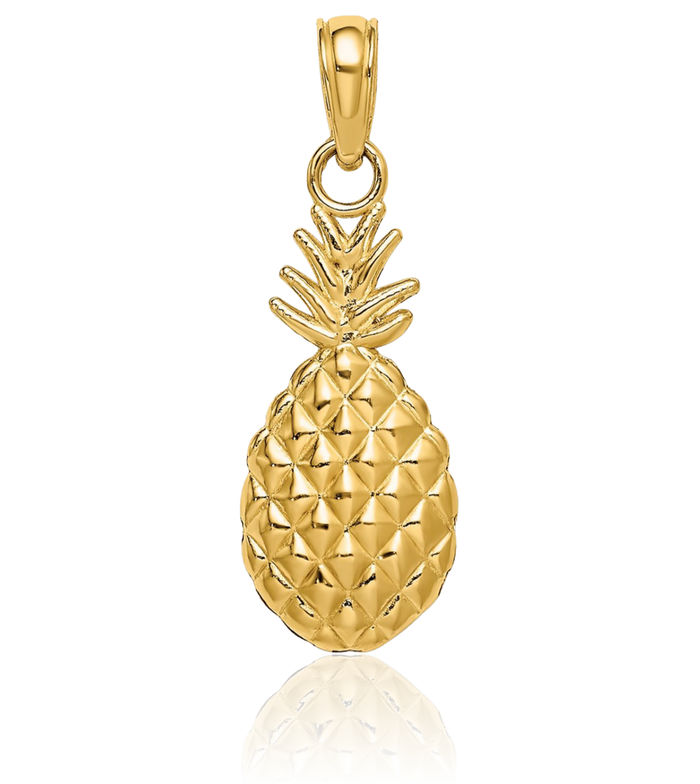 14K Yellow Gold Hawaiian Pineapple Necklace