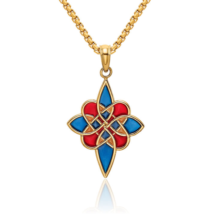 14K Solid Yellow Gold Heart Irish Claddagh Celtic Love Knot Necklace Chain Pendant Charm Jewelry