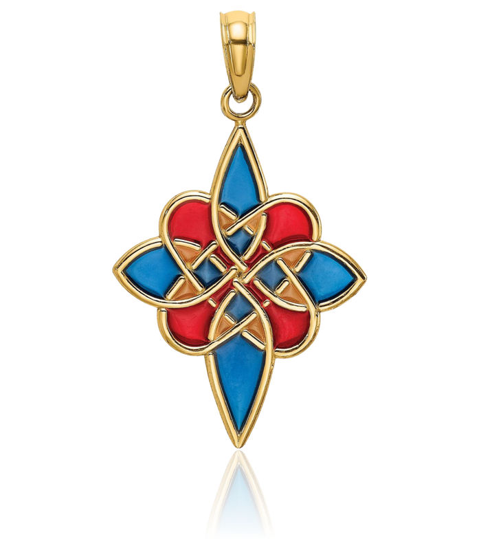 14K Solid Yellow Gold Heart Irish Claddagh Celtic Love Knot Necklace Chain Pendant Charm Jewelry