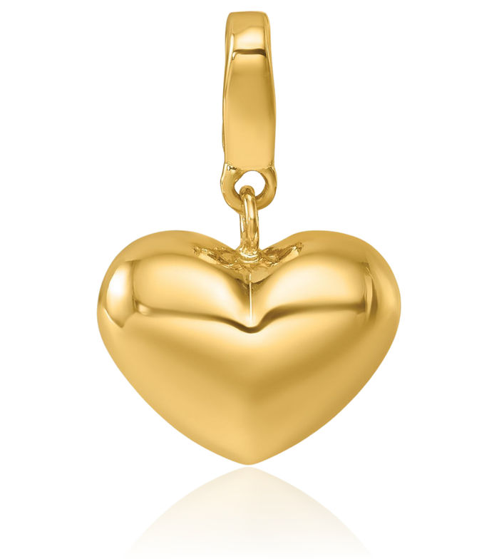 14K Solid Yellow Gold Heart Necklace Love Pendant Charm