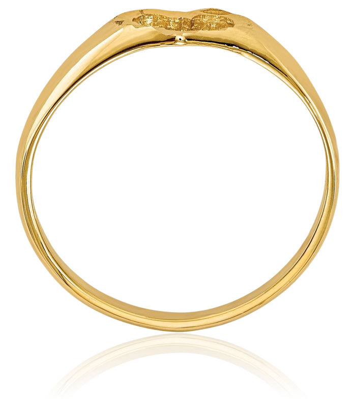 14K Solid Yellow Gold Heart Ring Love Band