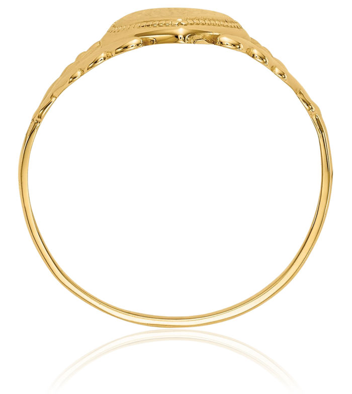 14K Solid Yellow Gold Heart Ring Love Band