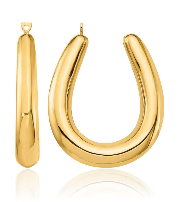 14K Solid Yellow Gold Hoop Earring Jackets for Studs